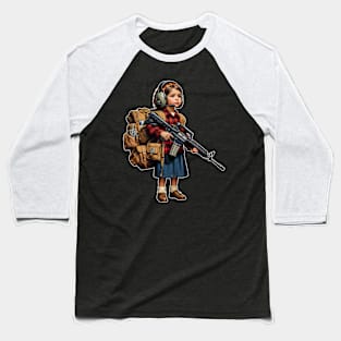 The Little Girl and a Toy Gun Baseball T-Shirt